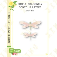hot sale dragonfly contour layers metal cutting die scrapbook embossed paper card album craft template new for 2022 arrival
