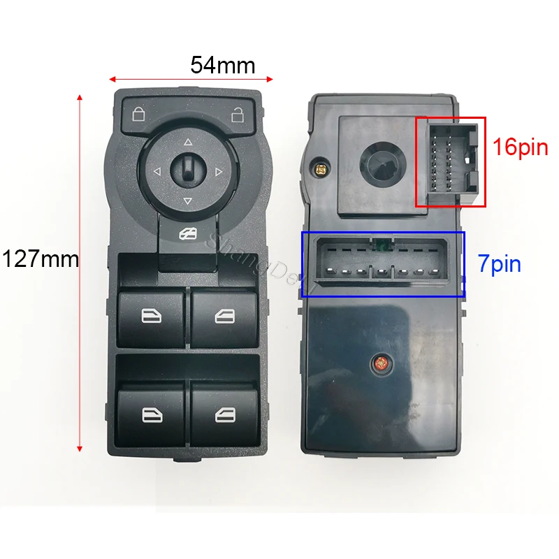 Автомобильный переключатель управления питанием стеклоподъемник красная