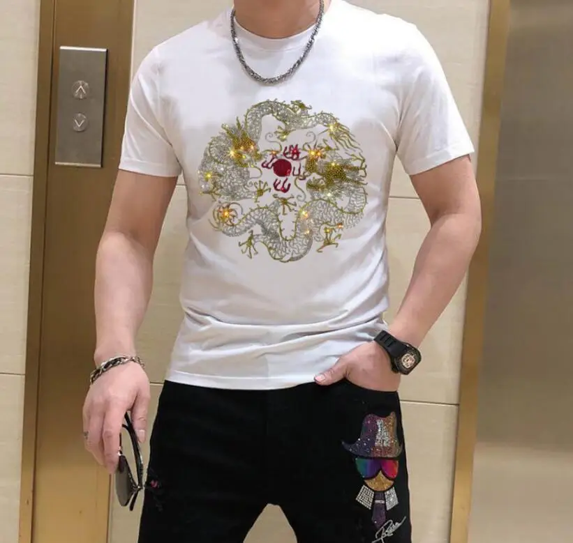 

Hot Drill Fashion Anime Men brand Skulls T-shirt cotton Streetwear Hip Pop design drop shipping