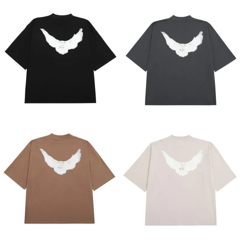 

Frog drift Kanye West Streetwear Vintage YZY DOVE DONDA Loose Ovesized Pigeon print T-shirt tops tee for men
