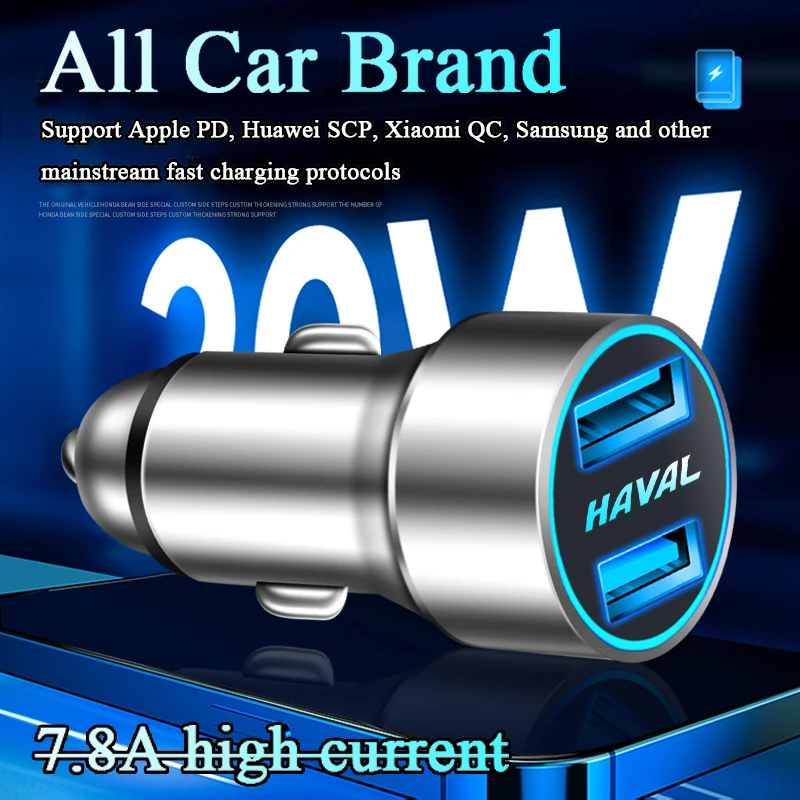 

1Pcs Car Logo Car LED Phone Charger USB Fast Charging Car Goods For MG Accessories ZS Gundam HS MG5 MG3 MG6 MG7 GS TF ZR ES 350