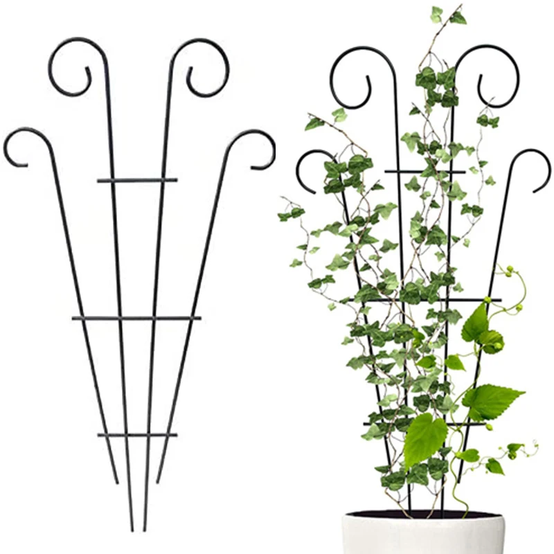 

1Pc Metal Plant Climbing Frame Iron Flower Leaves Support Stick Plant Fixed Stake Climber Pole Indoor Potted Garden Accessories