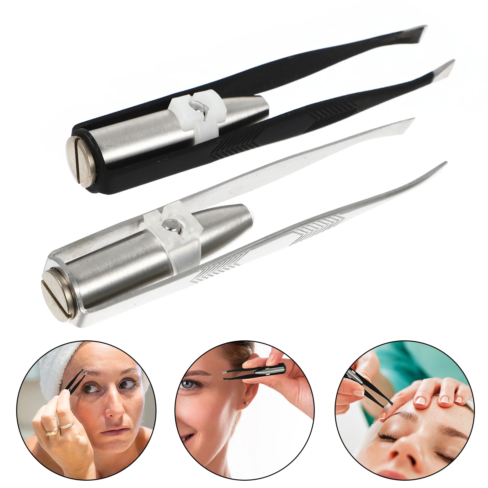 

LED Light Eyebrow Clip Practical Tweezer Trimming Tool Special Pliers Stainless Steel
