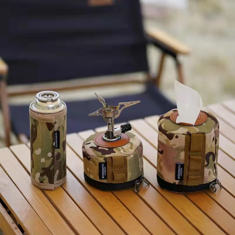 Уличная Крышка для бензобака 230 г, защитная теплоизоляция, защита от падения, многофункциональный инструмент для пикника, длинный газ 450 г, сумка для хранения, оборудование, Новинка