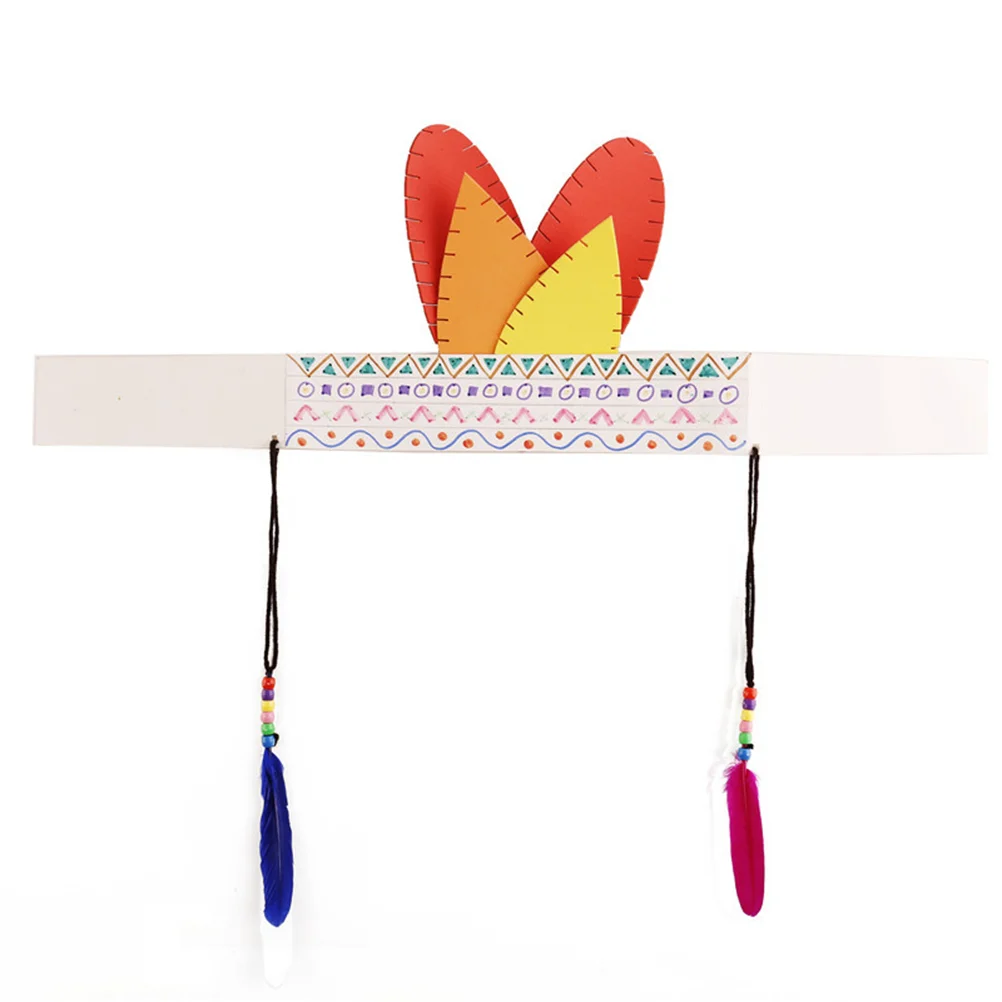 

Thanksgiving Materials Craft American Headband Diy Paper Headdress Kit Kits Crafting