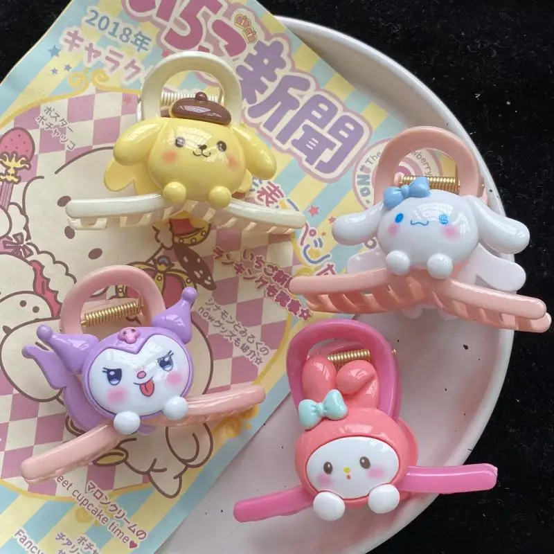 

Kawaii Sanrio Grab Clip Cinnamoroll Cute Cartoon Anime Hair Clips Headdress Hair Accessories Headwear Toys for Girls Gift