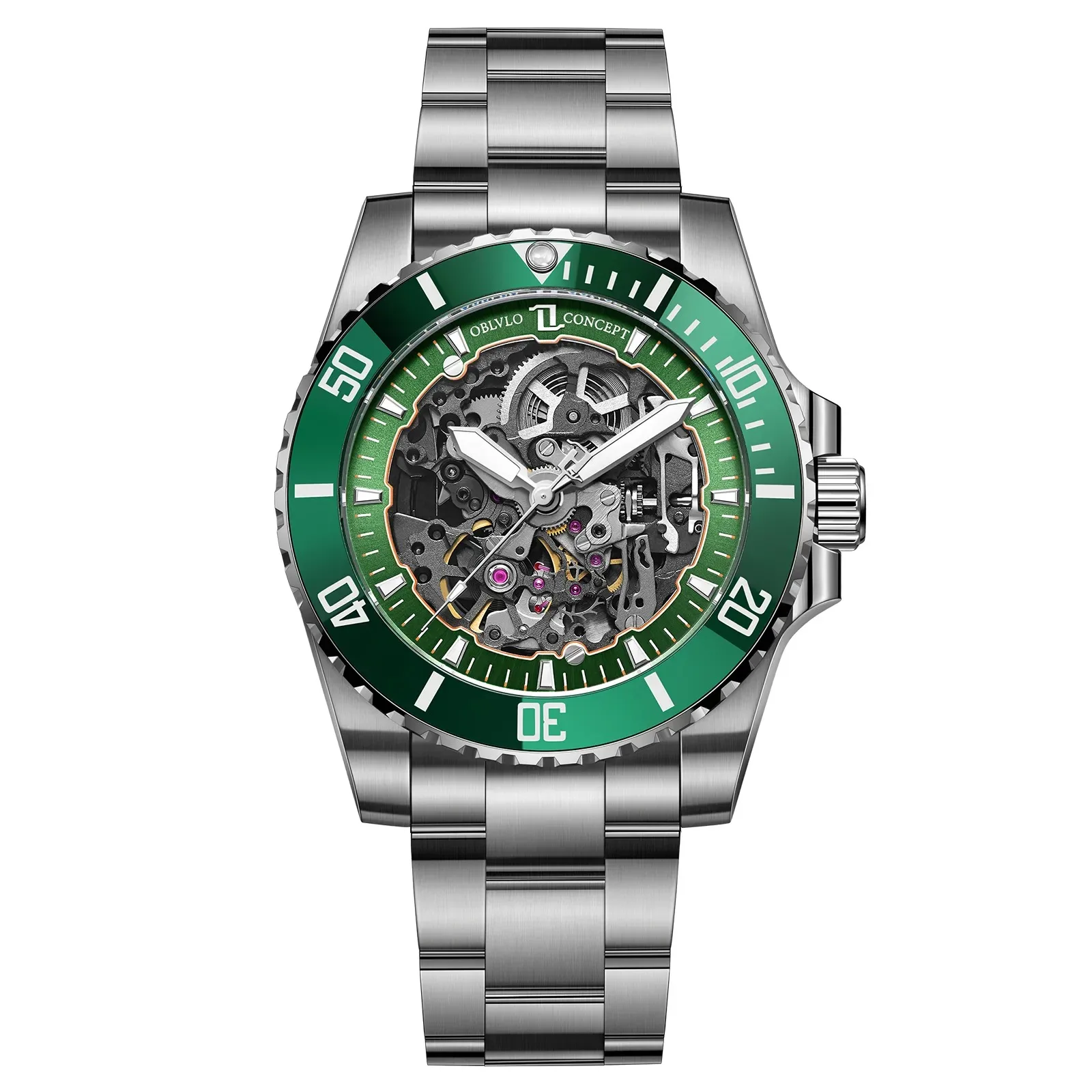 Автоматические Мужские часы OBLVLO 40 мм спортивные механические наручные