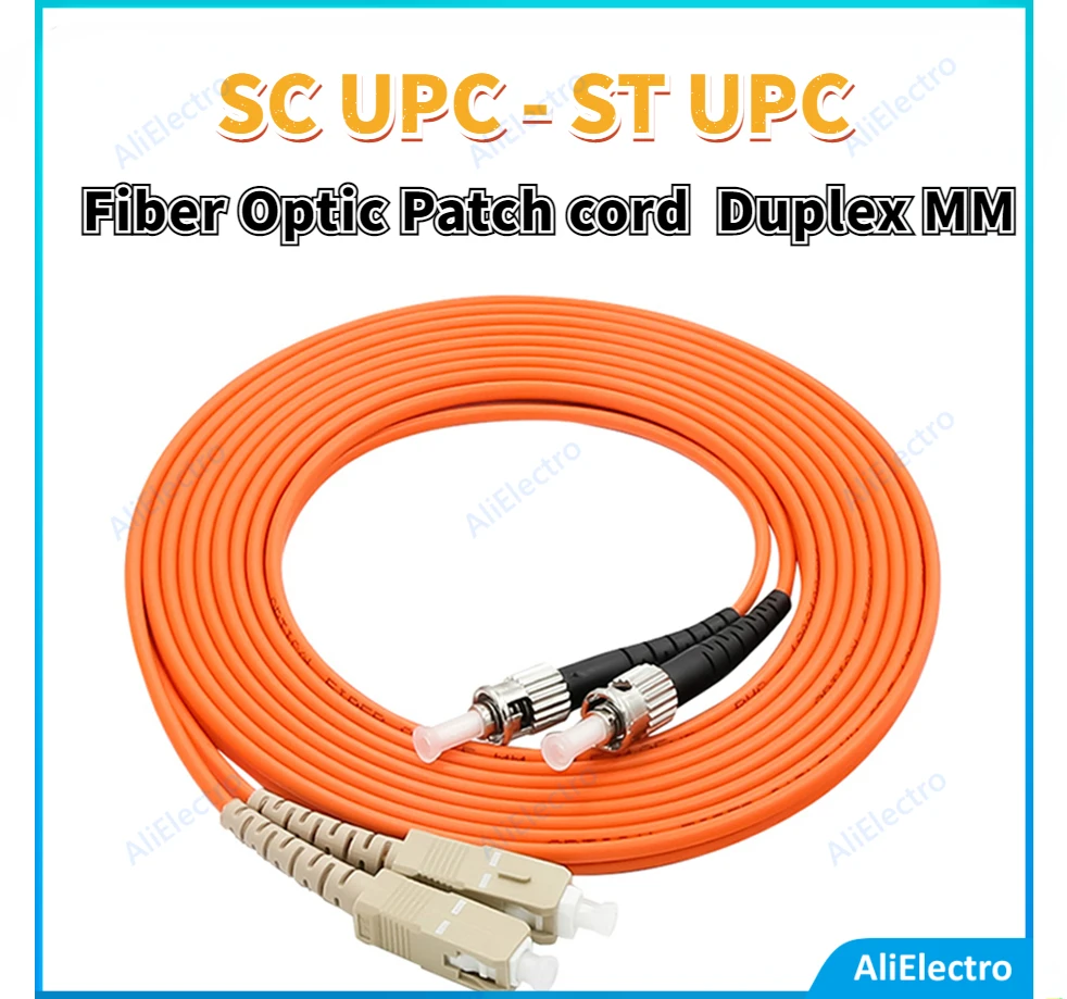 

SC UPC - ST UPC Fiber Optic Patch cord Duplex MM 62.5/125um SC/UPC-ST/UPC 2.0mm 5pcs/lot 1/2/3/5M customorized Jumper free ship
