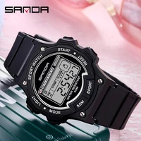 sanda multifunctional fashion casual luminous digital display men electronic watch watches 50m water resistant reloj hombre 6020