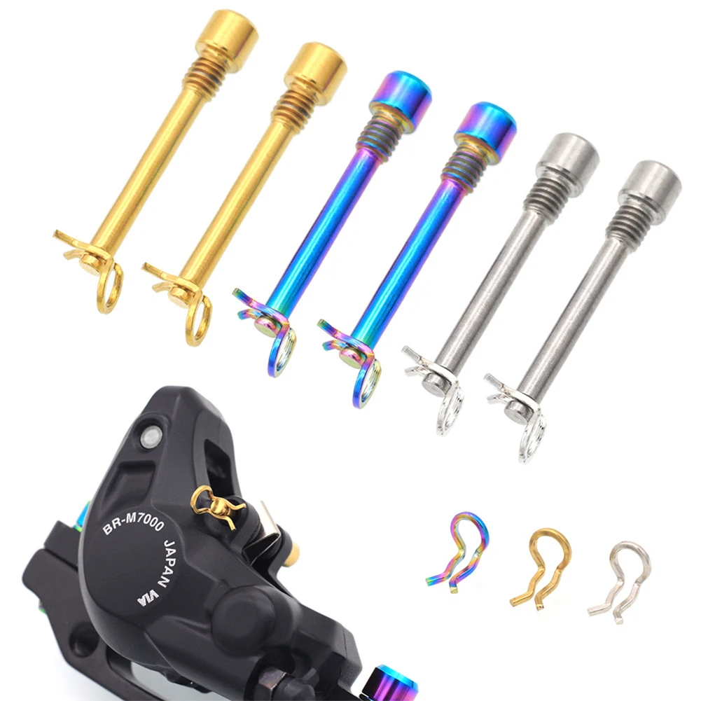 

2 Pairs M4 Titanium Screws For Bicycle Hydraulic Disc Brake Pad Bolt Alloy Pin Insert Caliper Screw Bike Cycling Accessories