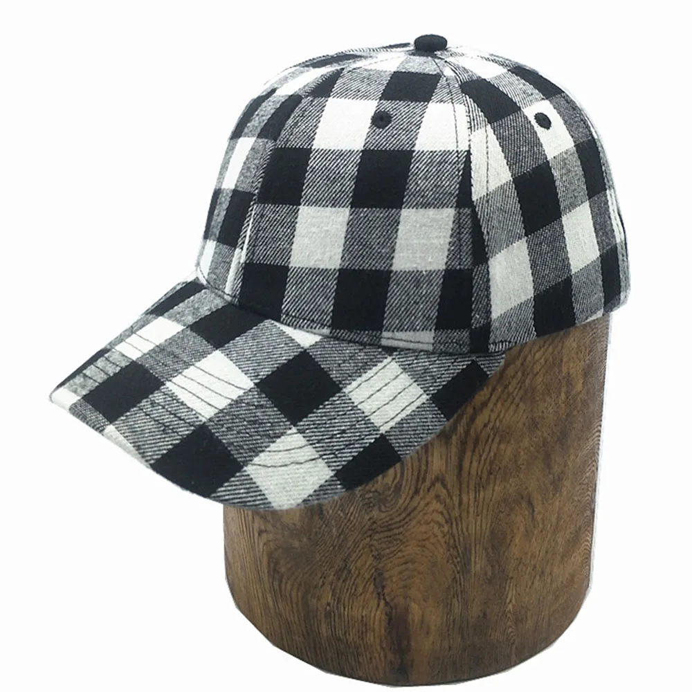 

Модная уличная Кепка, повседневный солнцезащитный козырек, ретро купольная регулируемая бейсболка в клетку