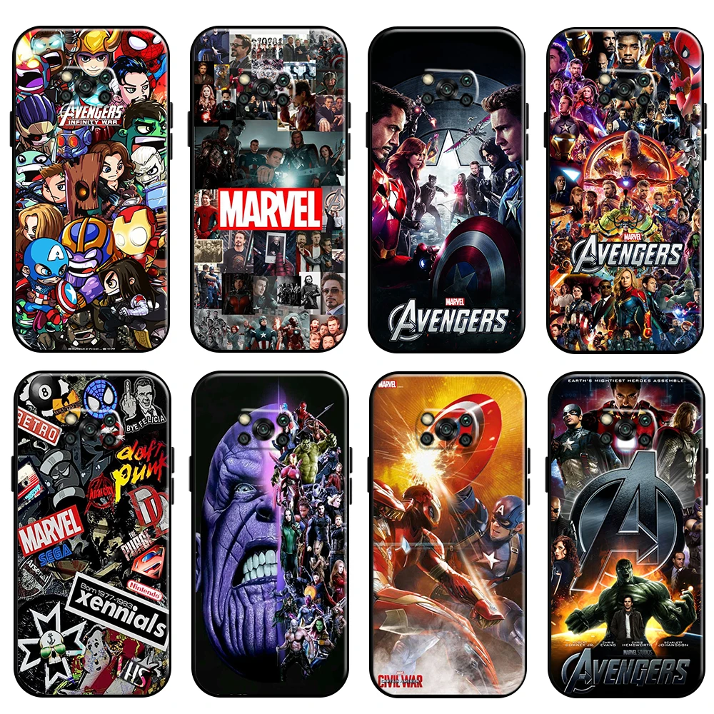 

Marvel Avengers For Xiaomi Poco X3 Pro NFC POCO X3 GT Phone Case Coque Silicone Cover Funda Carcasa Black Back Soft