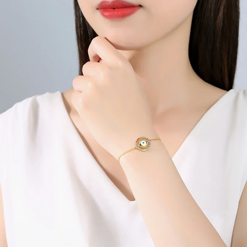 TONGZHE стерлингового серебра 925 пробы браслет-подвеска с цирконием CZ радужная эмаль