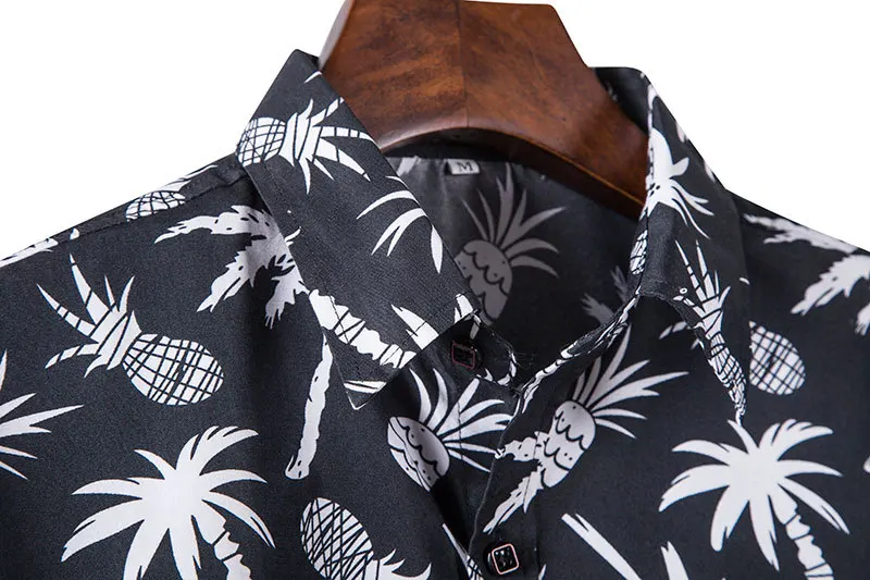 Mattswag Hawaiian Printed Long Sleeve Shirt For Men Spring Autumn Breathable Men's Clothing Loose Fashion Casual Dress Shirt 3XL