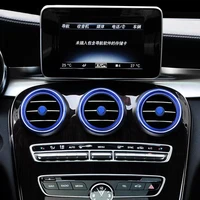 7pc car styling ac outlet ring decoration air conditioning vents trim stickers cover for mercedes benz c class w205 glc x253