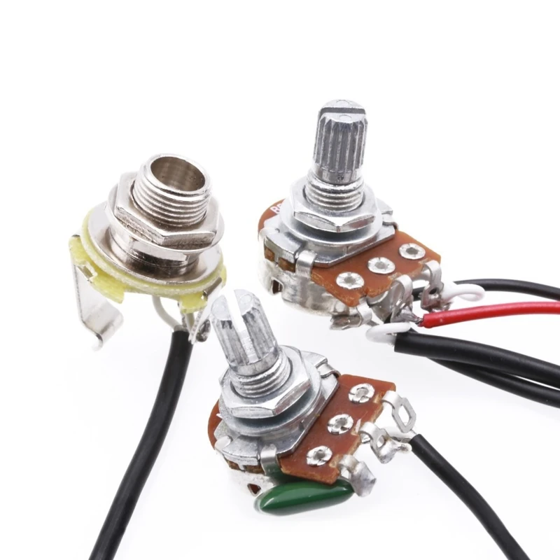 

Pre Wired 6-String Guitar Soundhole Pickup Volume Tone Knobs Pots Wiring Harness for Cigar Box Guitar Accessories Set
