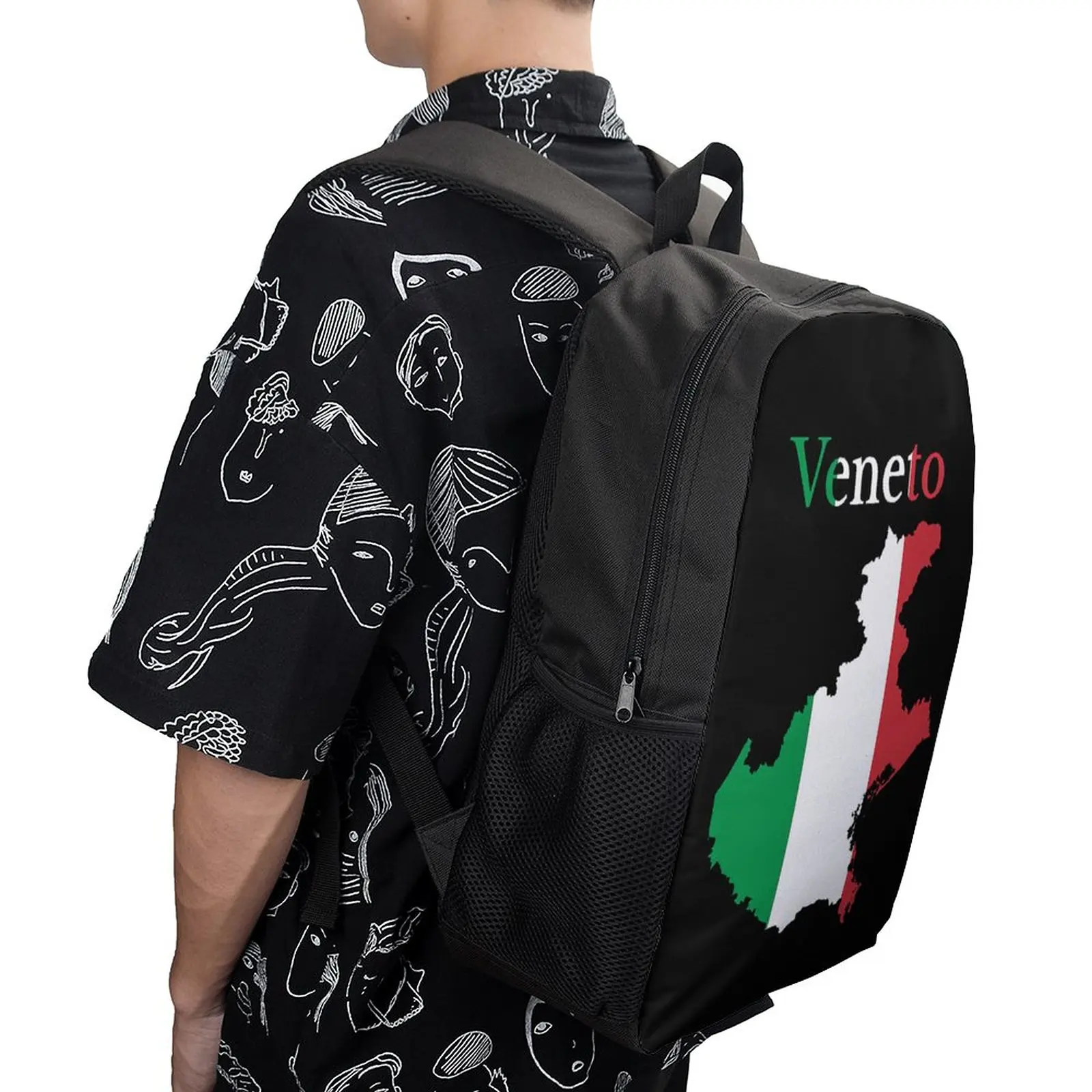 

Veneto Map Italy Italian Region 17 Inch Shoulder Backpack Vintage Schools Novelty Secure Cosy Blanket Roll