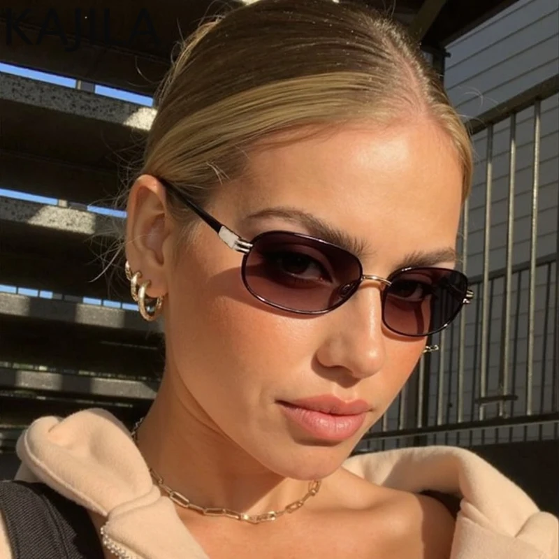 Прямоугольные солнцезащитные очки в маленькой оправе стиле панк женские 2021