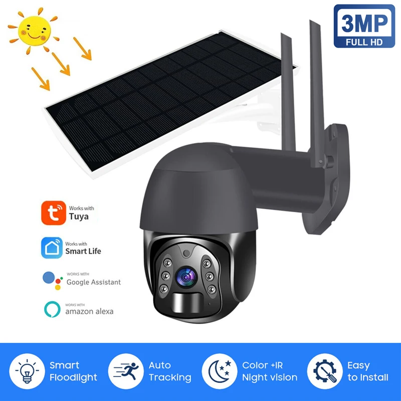 4G LTE Cellular Security Camera Outdoor Pan Tilt Wireless Solar Powered External Security Camera Wifi Camera 2K HD Night Vision