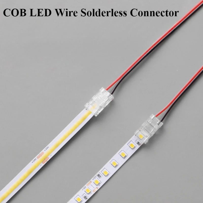 Фото 10 шт./лот, 3-контактные/4-контактные 8 мм/10 мм COB LED-коннекторы для беспаечного соединения, мини-зажимы FCOB RGB CCT для светодиодных лент без темных зон №3
