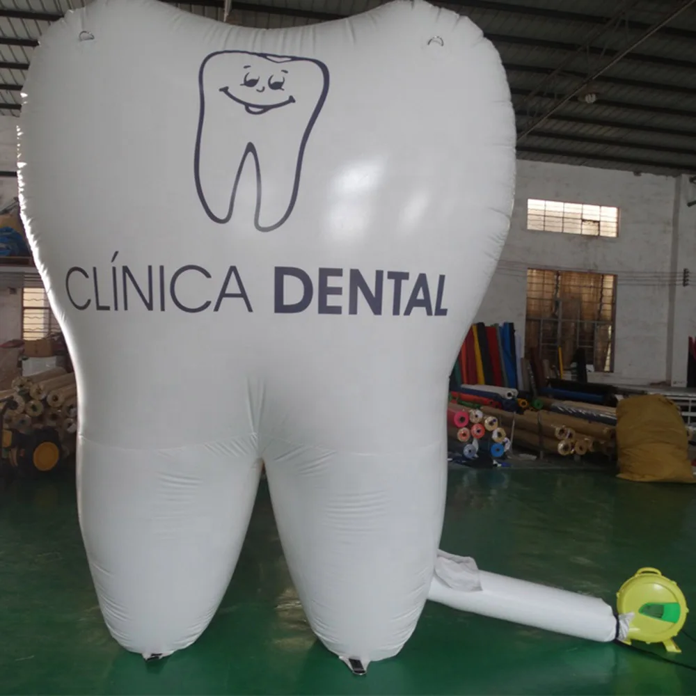 

High quality large inflatable tooth model balloon with custom logo blowerfor Dental hospital Advertising promotion