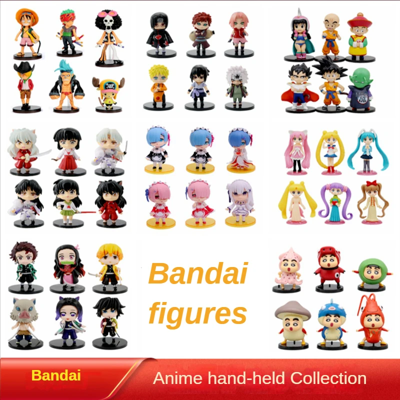 

6pcs Japanese anime figure Pokemon One Piece Luffy Dragon Ball 7 Devil's Blade Anime ornament collection child's birthday gift