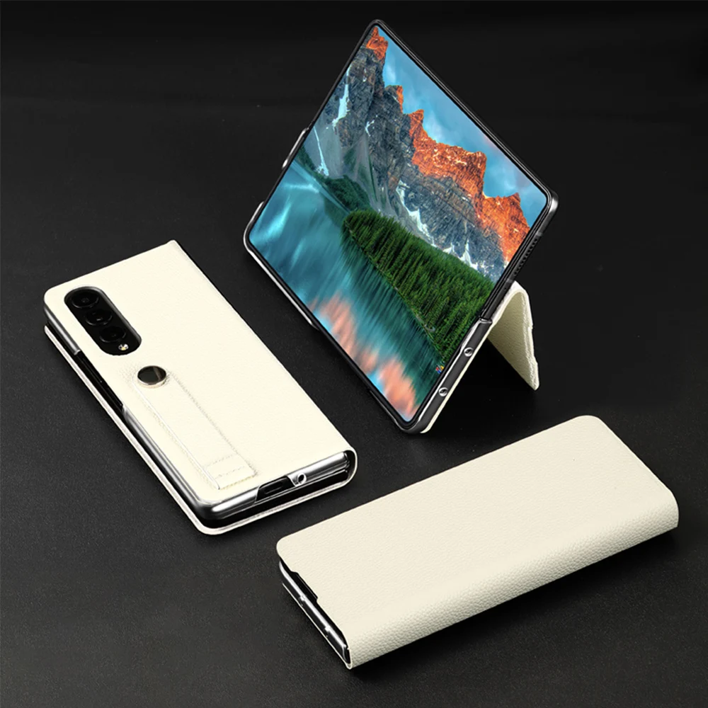 

100% Натуральная воловья кожа флип чехол для Samsung Galaxy Z Fold 4 Fold4 ZFold4 ударопрочный роскошный кронштейн Обложка для книги