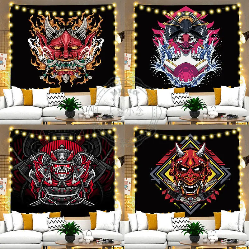 

Japanese Ukiyo-e Background Cloth Warrior Paiting Tapestry Wall Haing for Home Decoration Tapestry Wall Room Decor