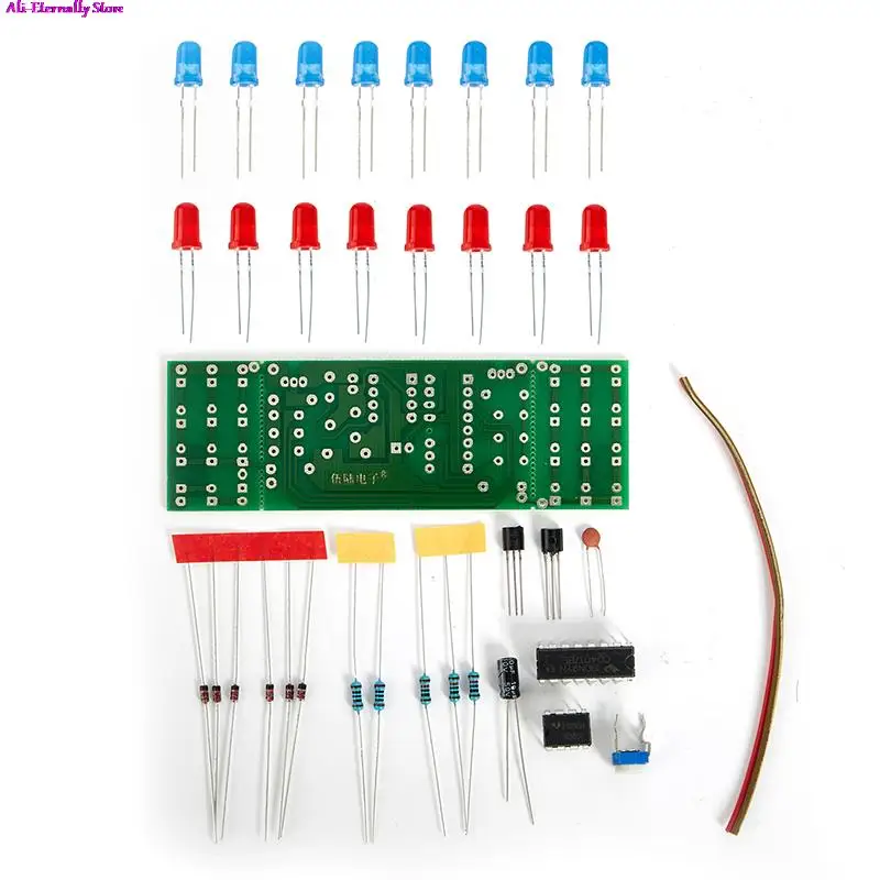

NE555 CD4017 IC LED Electronic Lights Kits Red Blue Dual-Color DIY Kit Strobe Electronic Suit Flashing Lights Components DIY