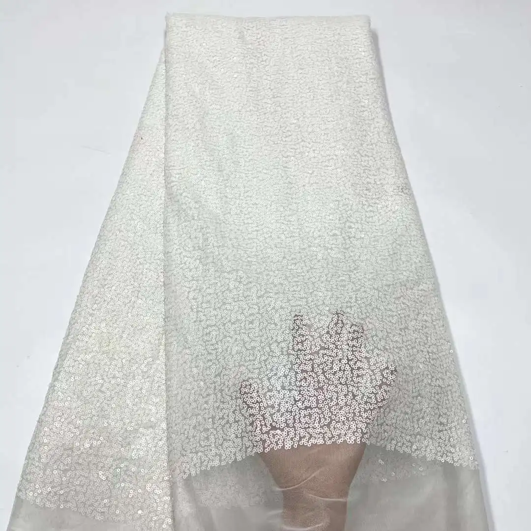 

Кружевная ткань для жениха 5 ярдов 2022 Высококачественная вышивка Африканское кружево нигерийский Свадебный швейный материал Asoebi