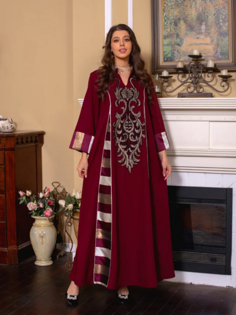 Ramadan Morocco Party Dress 2023 Eid Prayer Muslim Abaya Dresses Women Turkey India  Abayas Dubai Arab Vestidos Kaftan Gown Robe