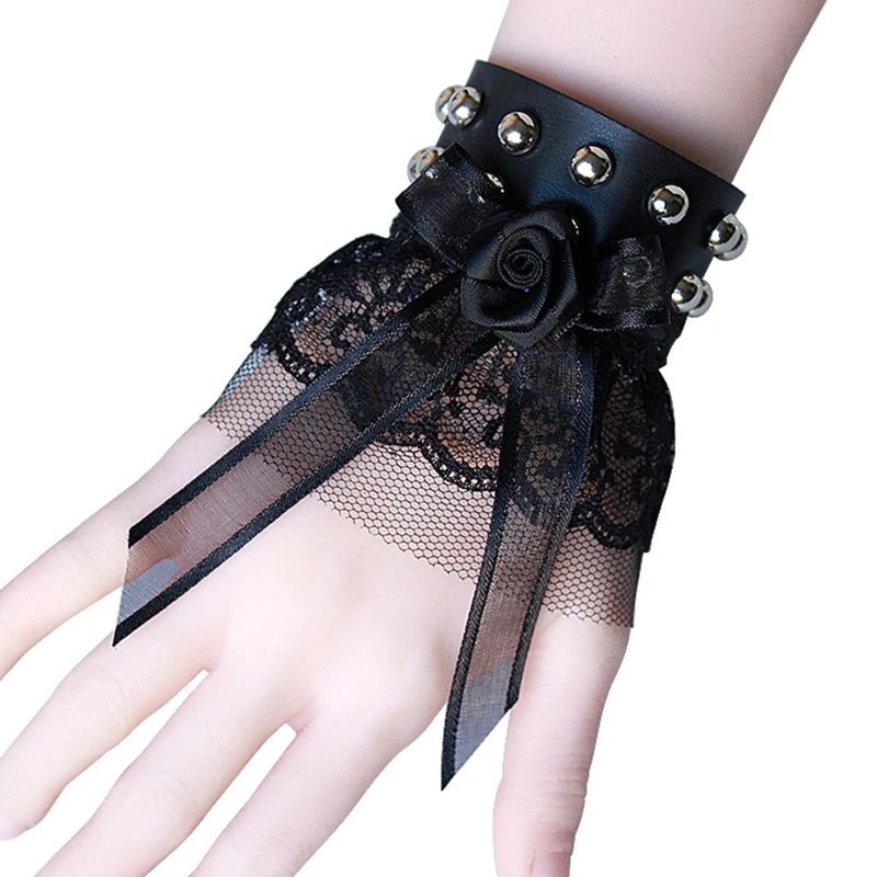 

Decorative Flare Sleeves Women Pleated Cuffs for Skirt Wrist Sleeve with Bowknot