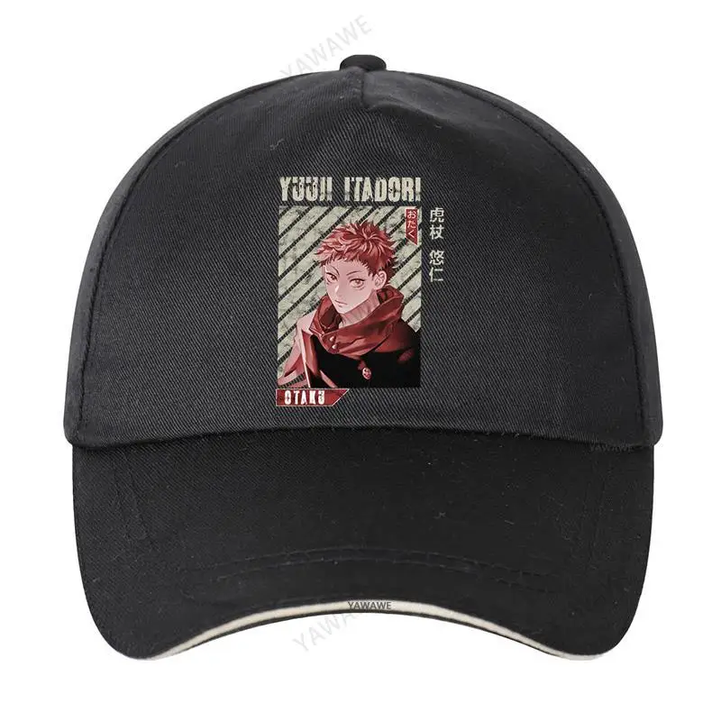 

Jujutsu Kaisen Yuuji Itadori Snapback Cap for Men Soft Cotton Baseball Cap Stylish Unisex Anime Manga Solid Sunhat Adjustable