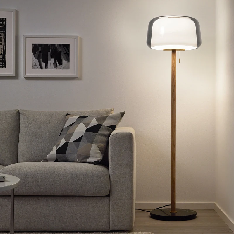 

Modern Nordic Ins Simple Atmospheric Sofa next to Decorative Lighting Living Room Bedroom Bedside Creative Glass Floor Lamp