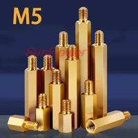 510pcs m5xl7 hex brass male female standoff stud pillar mount pcb threaded hexagon motherboard spacer hollow column bolt screw