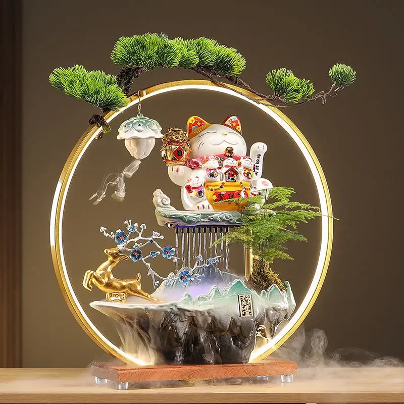 Фортуна кот курильница водопад ароматическая дзен керамическая домашний декор