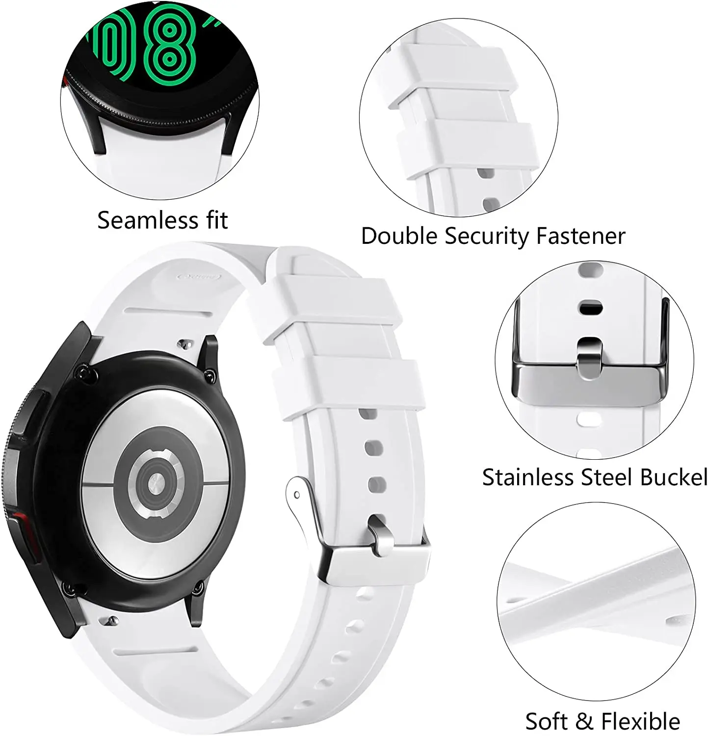 Silicone Strap For Samsung Galaxy Watch 4 5 44mm 40mm/5Pro 45mm Correa Sport Bracelet Galaxy Watch 4 classic 46mm 42mm band