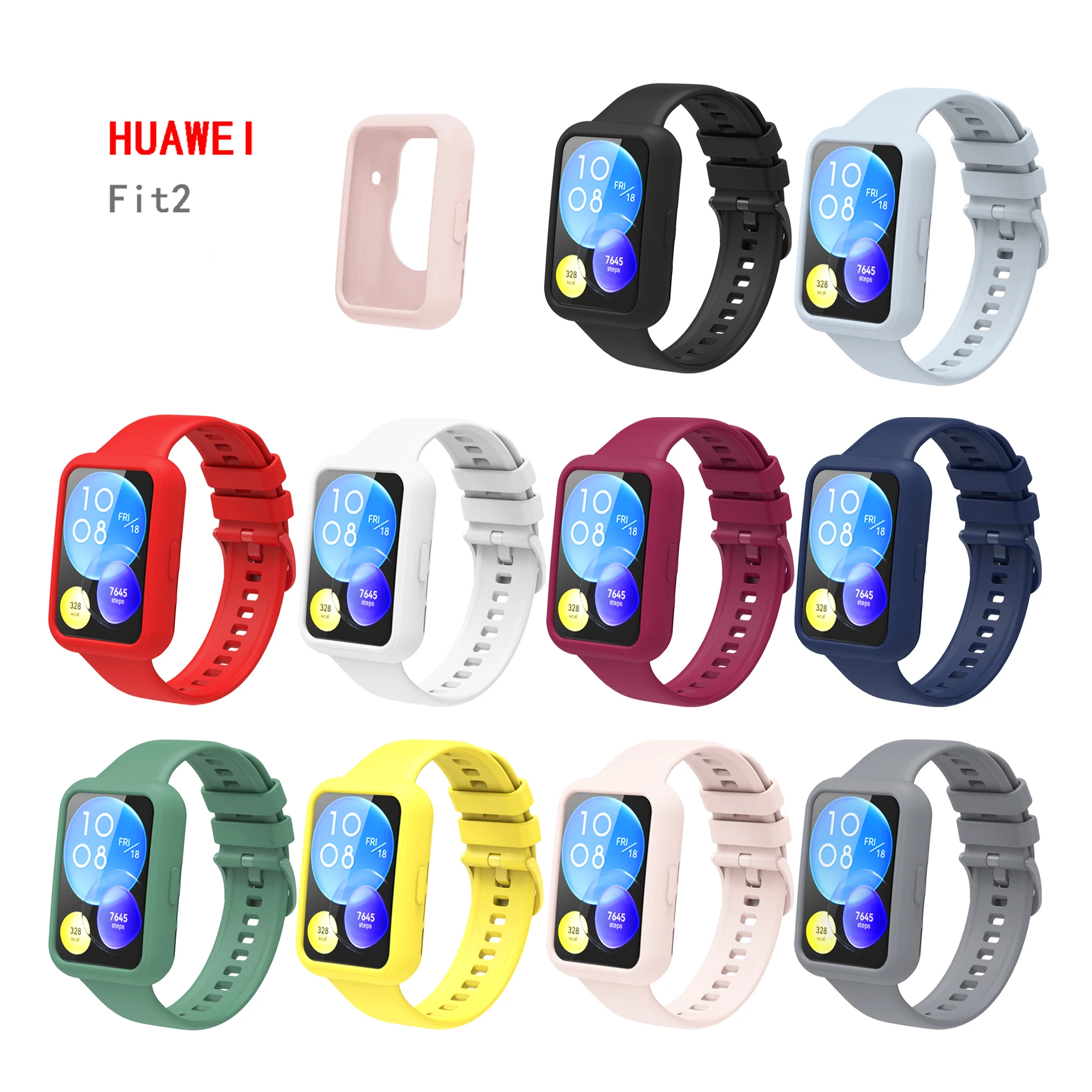 Case Cover For Huawei Watch fit 2 Smartwatch Accessories Soft Silicone Colorful Bumper All-Around Protector Huawei Watch fit 2