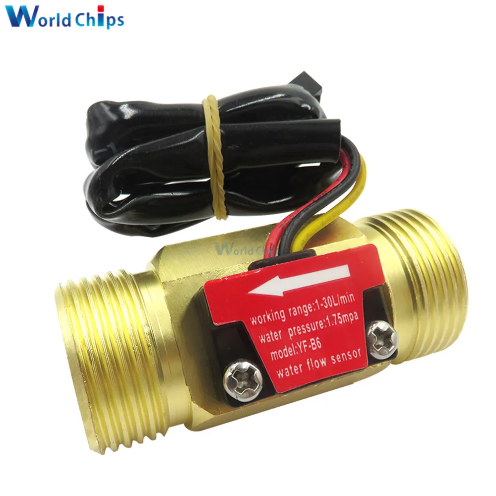 DC5-18V G3/4 ''YF-B6 полностью медный датчик расхода воды B6 расходомер обогреватель