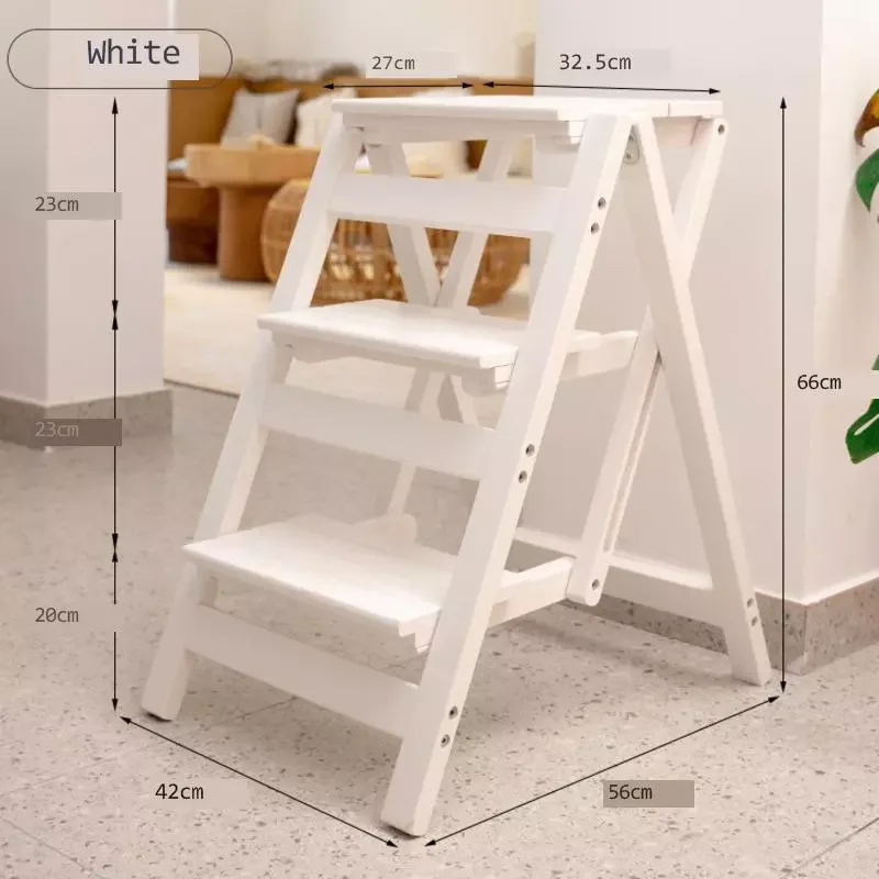 

Multi-purpose Folding Ladder Imported Solid Wood High Stools Kitchen Lengthened And Thickened Stool Step Ladder Variable Ladder