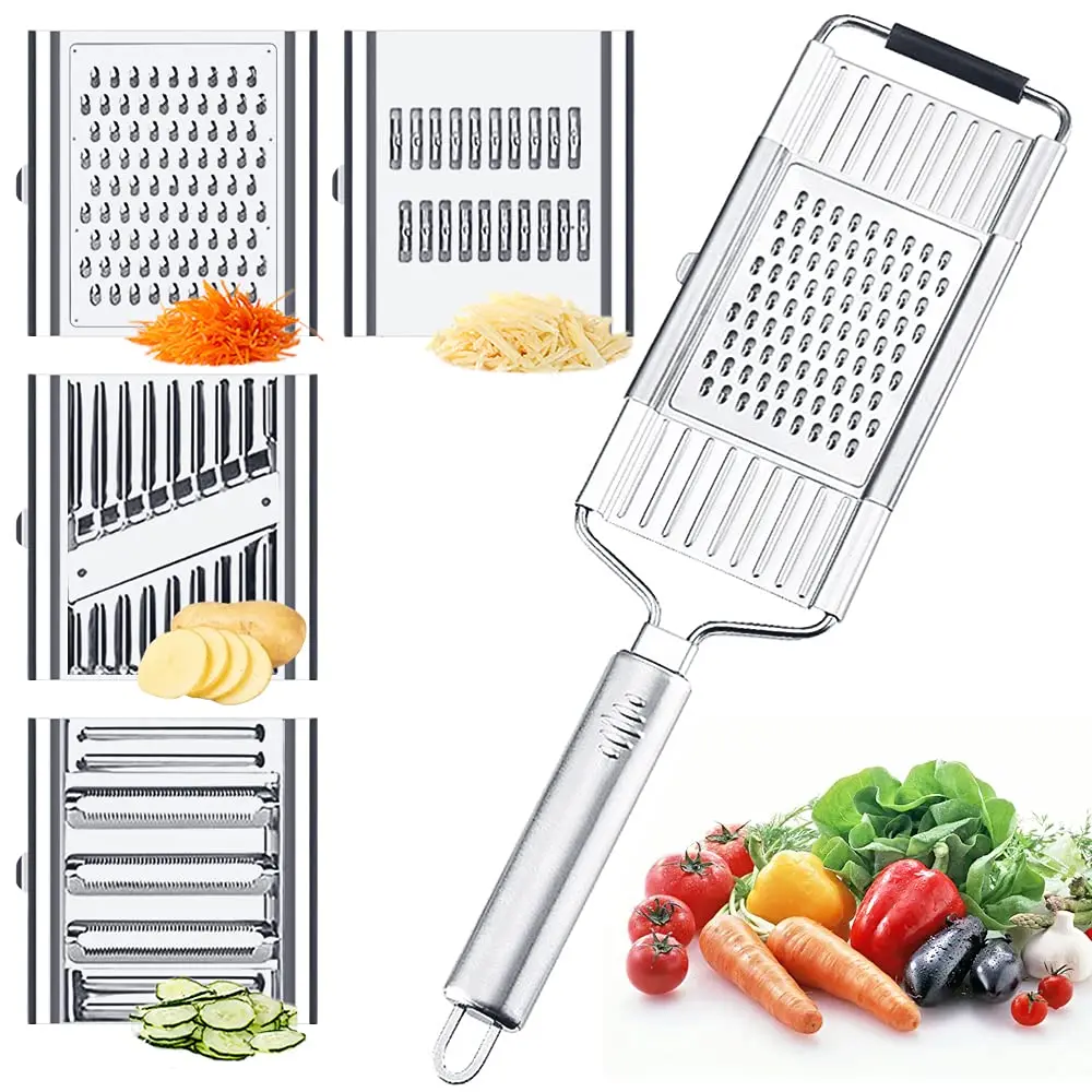 

4 In 1 Manual Vegetable Slicer Portable Stainless Steel Shredder Cutter Grater Slicer Onion Vegetable Fruits Kitchen Cutter Tool