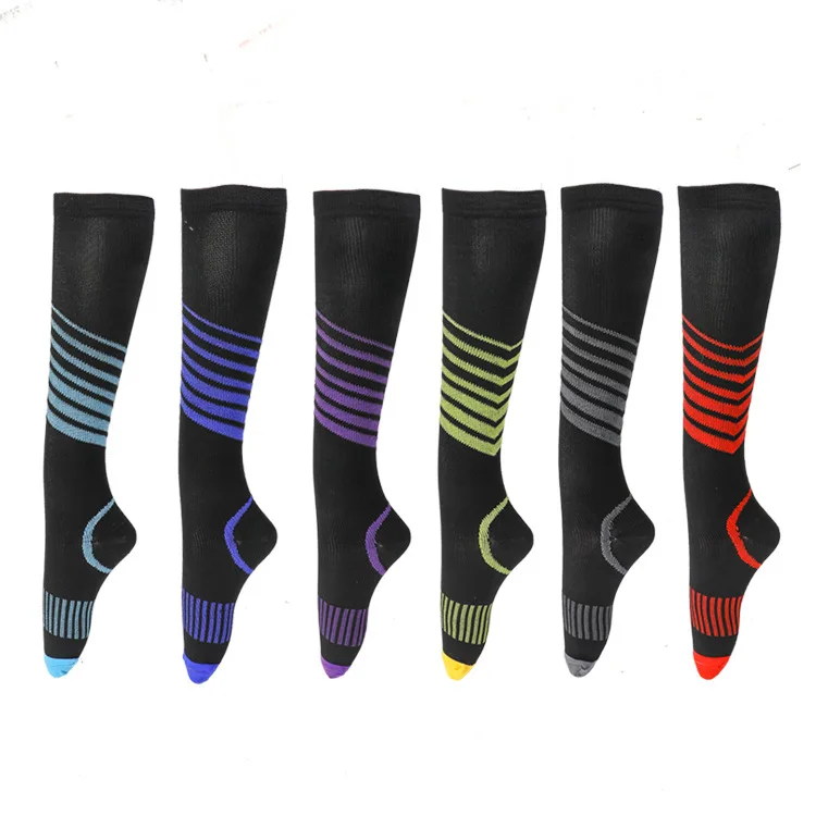 Socks womenNylon Silk Pressure Socks Multicolor Compression Sports Men Women Running Long Tube Hockey Basketball Knee High
