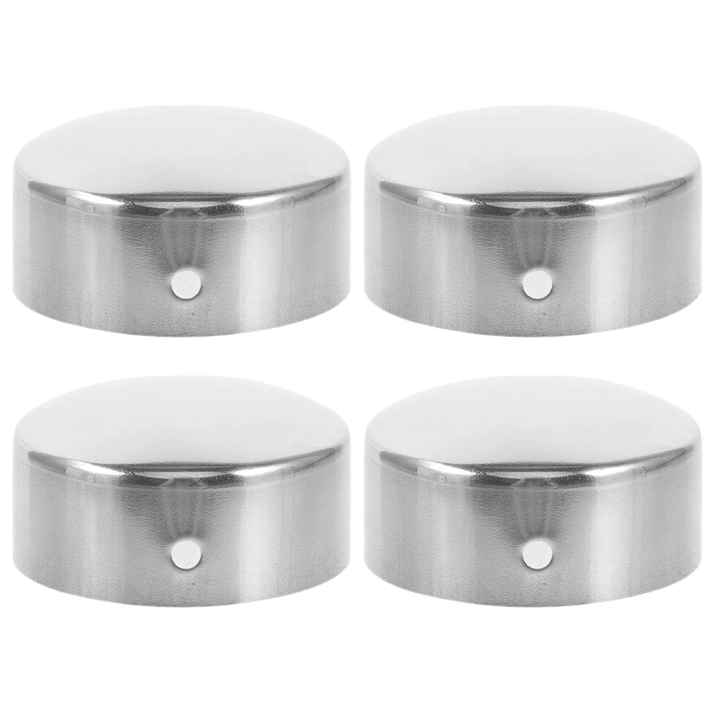 

4 Pcs Hand Railing Caps Stair Handrail Column Metal Decor Plug Deck End Stainless Steel Fittings