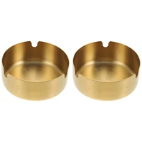 2pcs rounded stainless steel ashtrays small ashtray containers indoor ashtrays