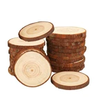 10 шт. необработанные заготовки из натурального дерева, круглые деревянные диски для рукоделия