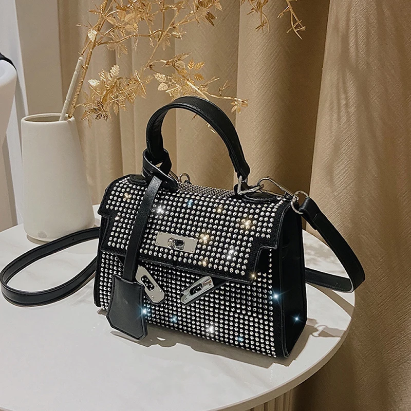 

Luxury Designer Handbag Fashion Diamonds Purses Crossbody Bags for Women Pu Leather Small Branded Shoulder Messenger Bag 2022