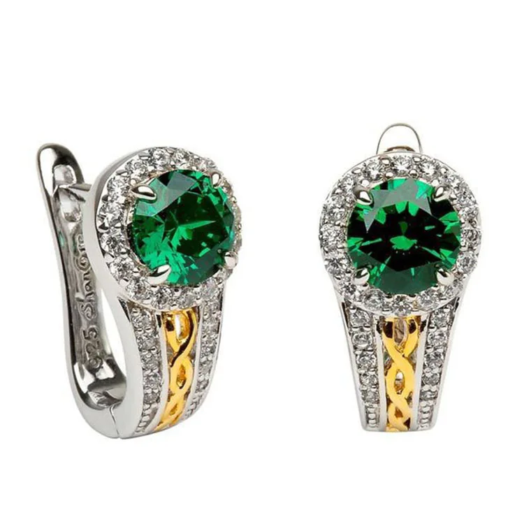 

Женские серьги из серебра 925 пробы, с изумрудом