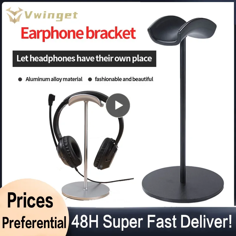 

Headphone Display Stand Detachable Silver Luminum Headphone Rack For Airpods Max Display Stand Computer Headphone Stand Black