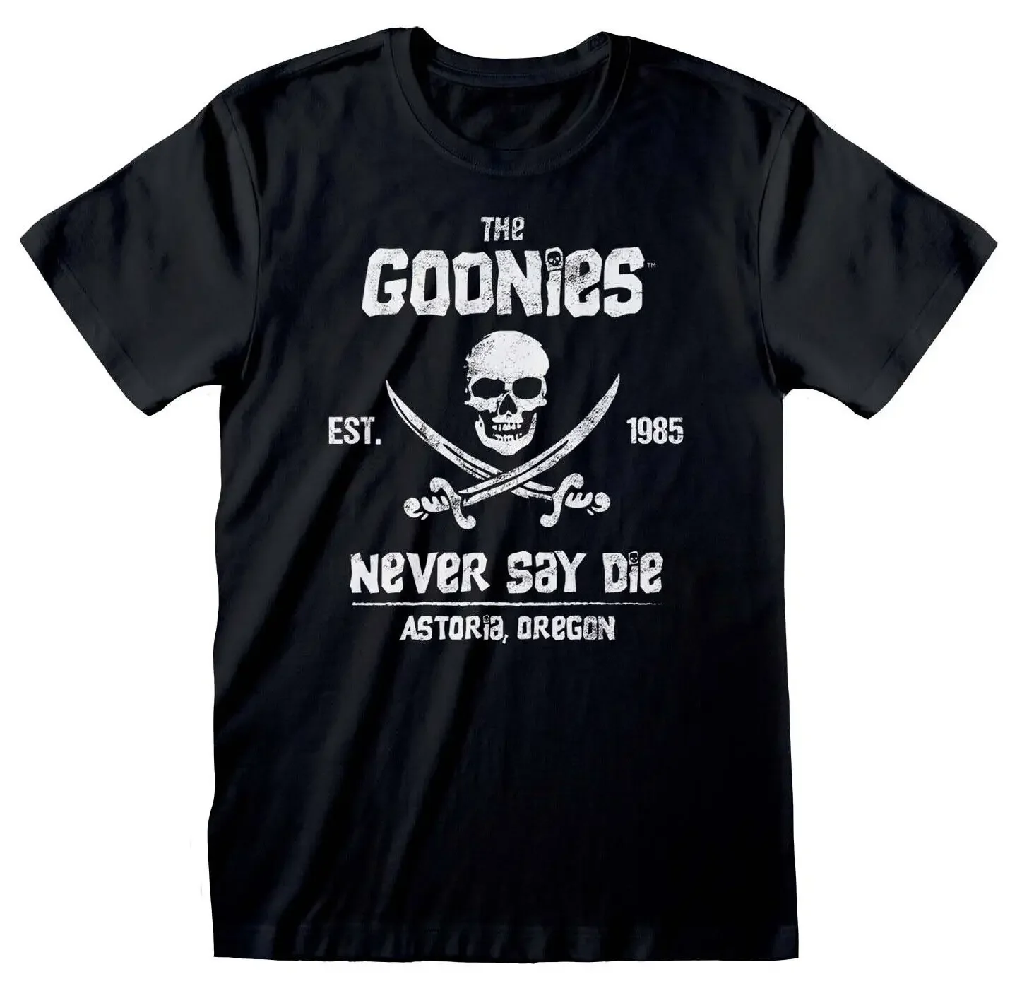 Черная футболка с надписью goones Never Say Die