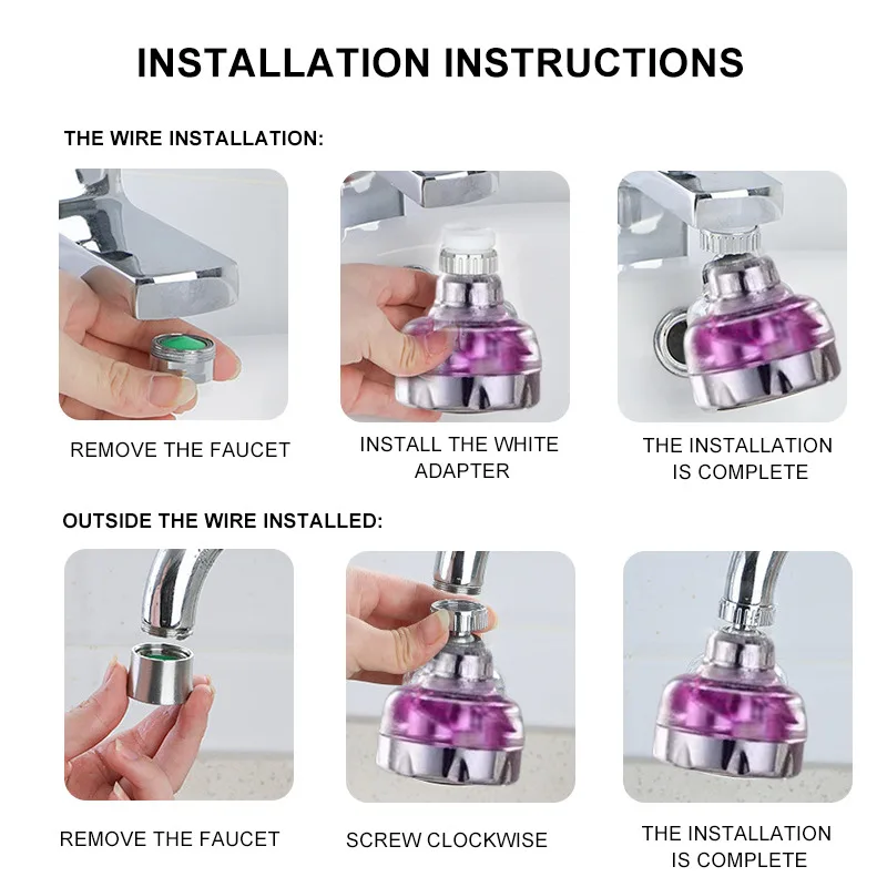 Насадка для кухонного крана Универсальный вращающийся аэратор регулируемый